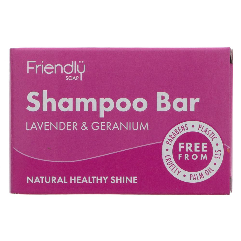 A pink cardboard box containing a shampoo bar