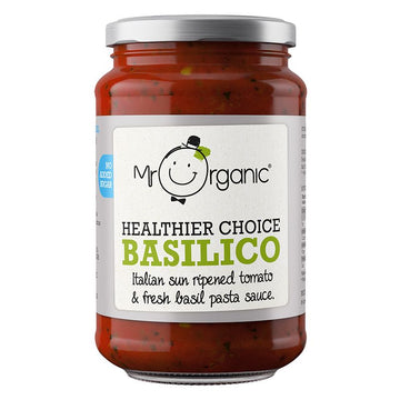 A glass jar of pasta sauce with a metal lid