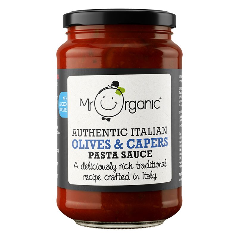 A glass jar of pasta sauce with a metal lid