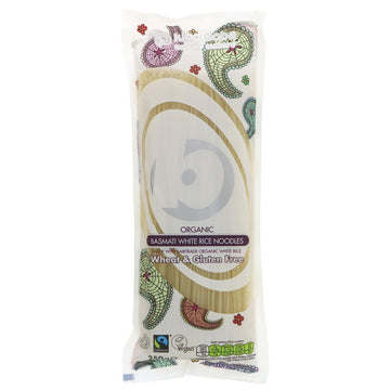 A recyclable plastic packet of basmati white rice noodles