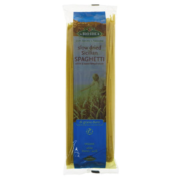 A recyclable plastic packet of spaghetti