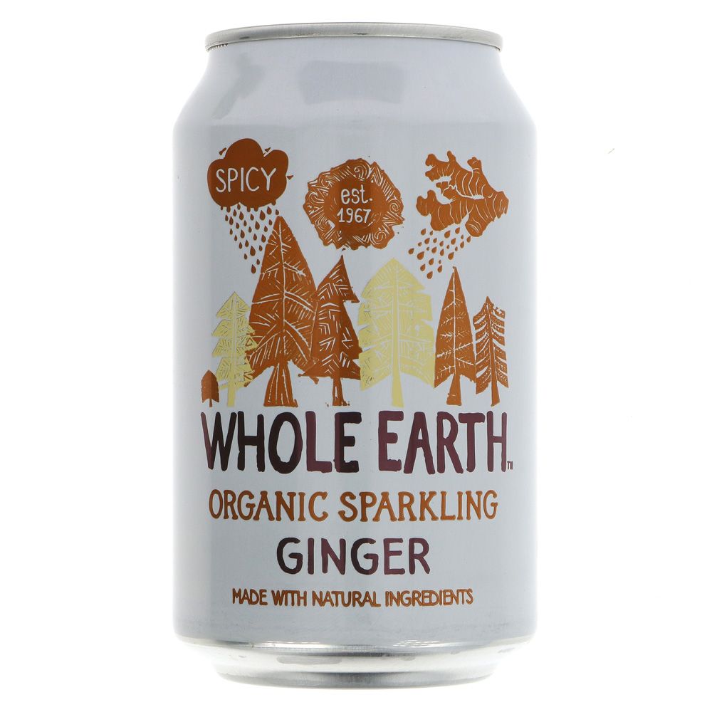 A white can of sparkling ginger drink